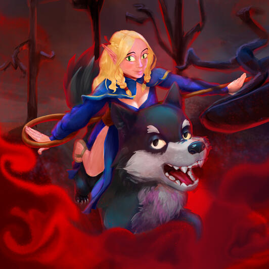 Marcille and Kuro (Dungeon Meshi) Fan Art There is nothing more exciting than walking peacefully through the darkness, when you are an adventurer.